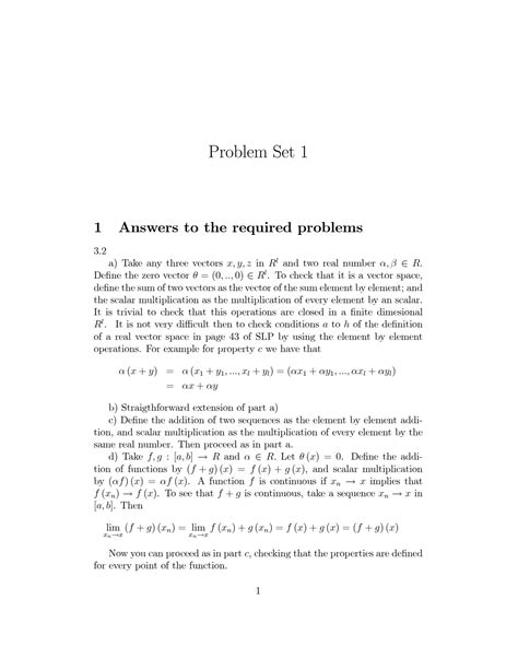 SOLUTION Problem Set 1 Recursive Methods With Solutions Normed Vector