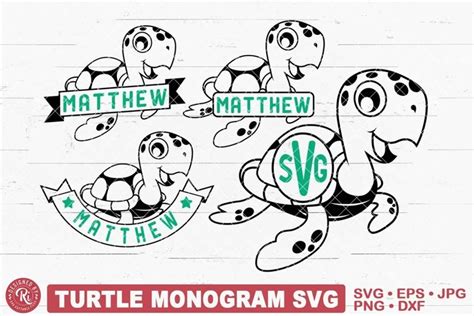 Turtle Monogram Svg Sea Turtle Ocean Png Beach Cricut