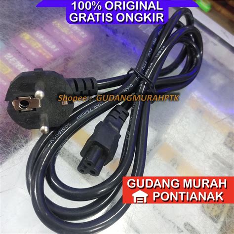 Jual Kabel Power Adaptor Notebook Laptop Colokan 3 Pin Lubang Tebal Untuk Charger Laptop Atau