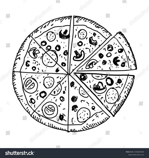 Pizza Vector Illustration Sketch Style Top Stock Vector (Royalty Free ...