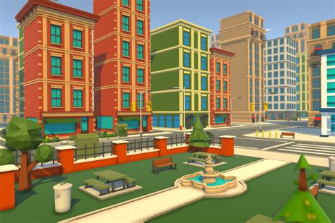 Stylized Low Poly City Building And Environment Pack