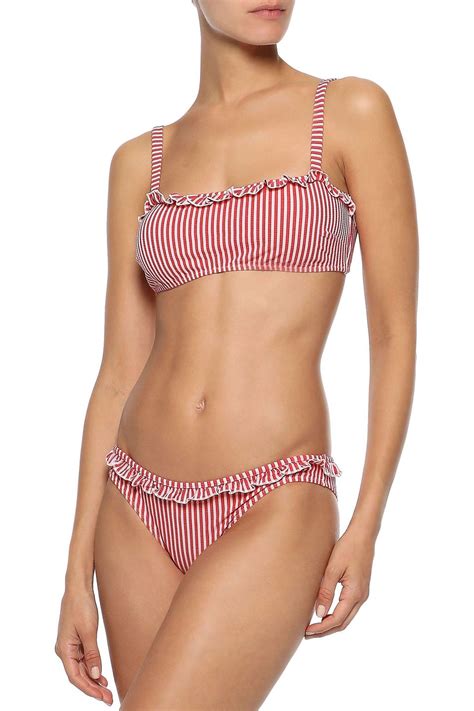 SOLID STRIPED The Milly Striped Seersucker Low Rise Bikini Briefs