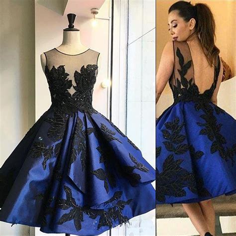 Short Prom Dress Cheap Homecoming Dress Royal Blue Prom Dress Black Applique Prom Dress