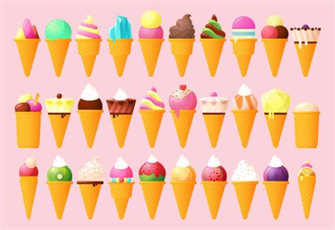 Strawberry Ice Cream Cone Background Illustrations Royalty Free Vector