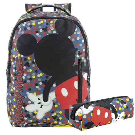 Mochila Costas Mickey Mouse Estojo Teen T Xeryus Amarelo