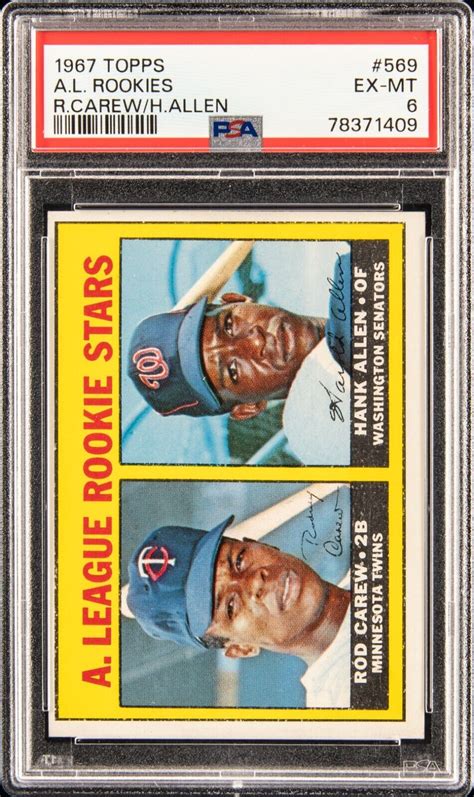 1967 Topps 569 ROD CAREW ROOKIE CARD HOF TWINS Rookie PSA 6 NEW