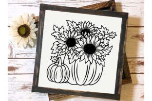 Fall Svg Pumpkin With Sunflower Svg Graphic By Dakhashop Creative