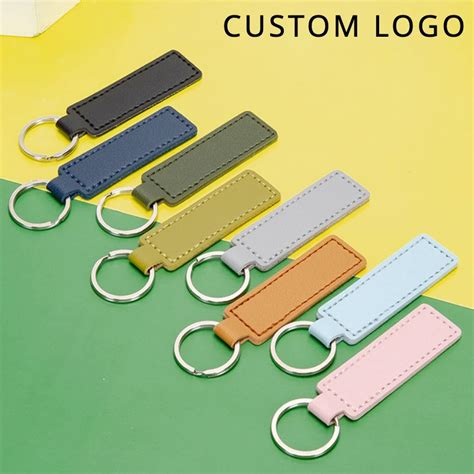 Customized Logo Pu Leather Keychain For Men And Women Car Key Chain