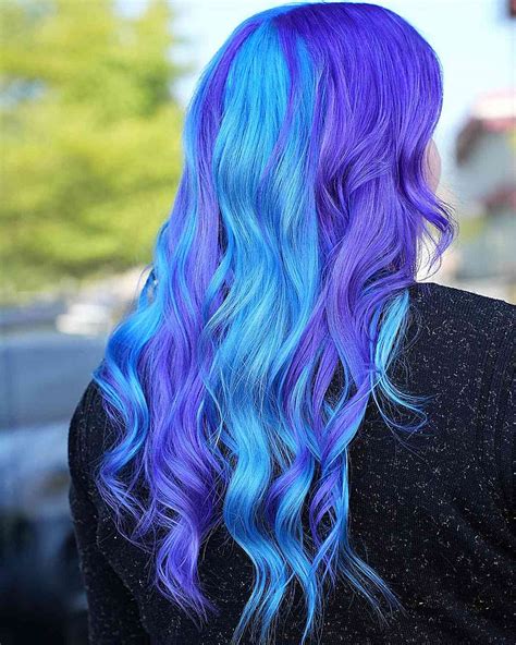 Blue And Purple Hair Streaks