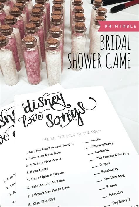 Bridal Shower Game Disney Love Songs Designs By Miss Mandee