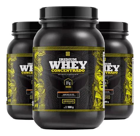 3x Whey Protein Concentrado 900g Iridium Labs Sabor Doce De Leite