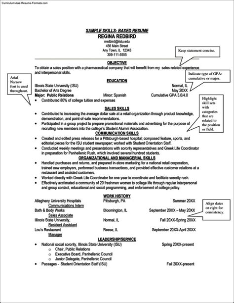 Skill Set Resume Template