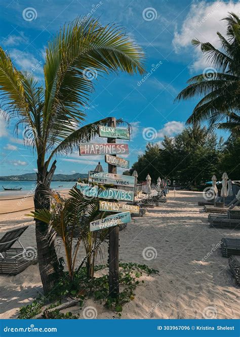 Signpost In A Beach Stock Photo Image Of Beach Asia 303967096