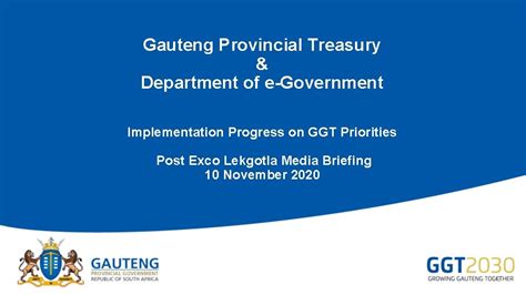 Gauteng Provincial Treasury Department Of Egovernment Implementation