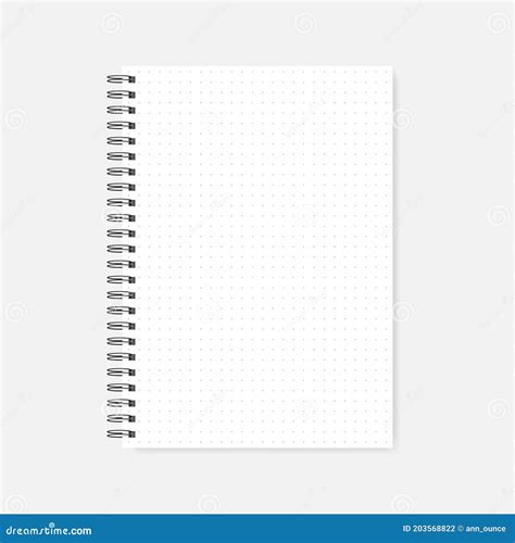 Wire Bound Dot Grid A4 Notepad Spiral Dotted Notebook Mockup Stock