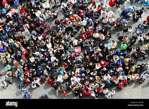 Crowd Of People Viewed From Above Stock Photo Alamy