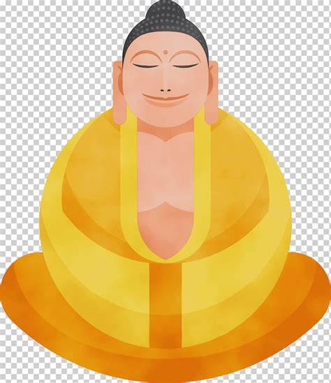 Sonrisa amarilla día de bodhi acuarela pintura tinta húmeda png