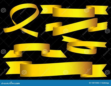 Various Types of Golden Ribbon Stock Vector - Illustration of concept, stripe: 15873582