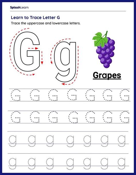 Learn To Trace Letter G Worksheet