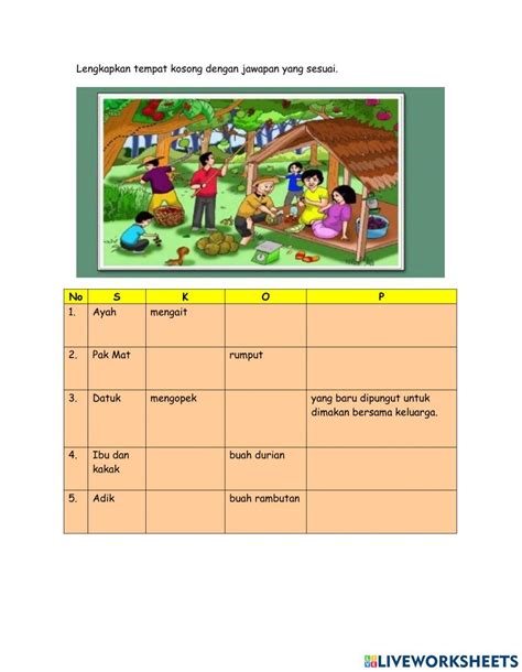 Bina Ayat Interactive Exercise For Sekolah Rendah Live Worksheets