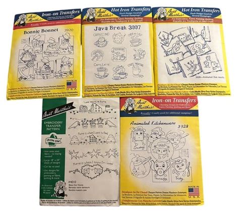 Hot Iron Transfers Lot Of Aunt Martha S Variety SEALED EBay