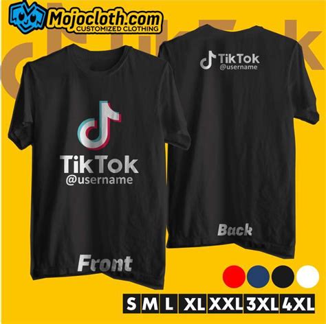 Jual Mojocloth Kaos Tiktok Custom Nama Kaos Custom Satuan Nama Akun