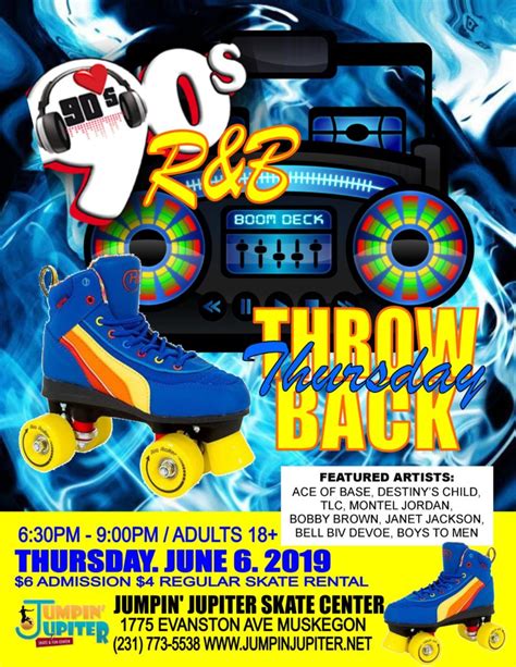 Adult Skate Night Flyer 90s Rnb June 2019 Jumpin Jupiter Skate