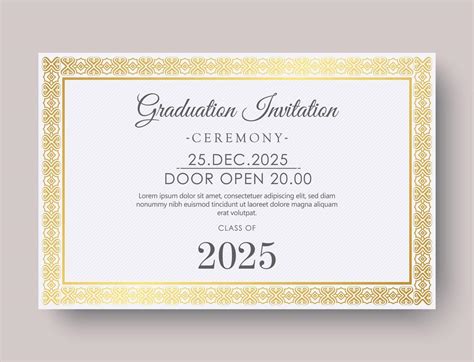 Elegant Graduation Invitation Template With Ornament 15122773 Vector