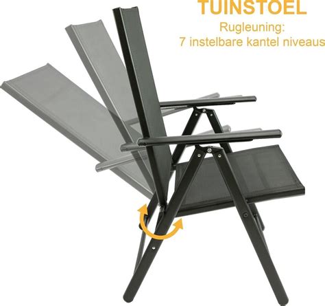 Tuinstoelen Stuks Standen Antraciet Aluminium Tuinstoel