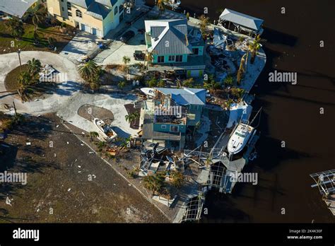 NEAR FORT MYERS, FLORIDA, USA - 30 September 2022 - Aerial view of the ...