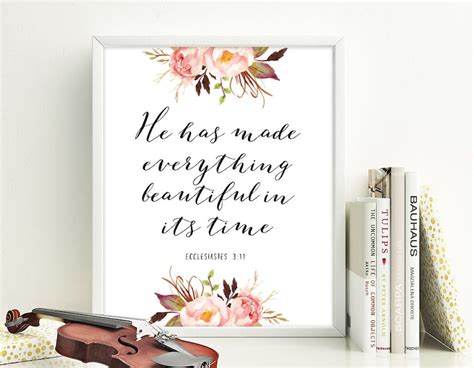 He has made everything beautiful in its time Bible verse | Etsy