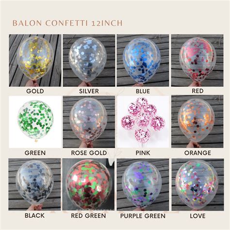 Jual RUMAH KRAVE Balon Latex Confetti 12inch Transparan Shopee