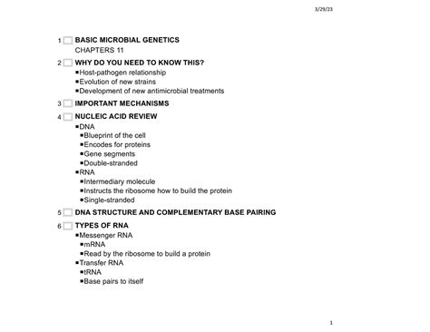 Lec Genetics Lecture Basic Microbial Genetics Chapters