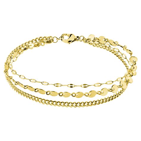 Stalen Goldplated Armband Dubbel Rond Lucardi NL