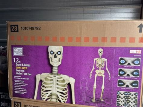 Home Depot 12 Ft Giant Skeleton With LCD LifeEyes Ships Via FedEx