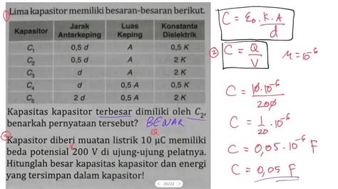 Menghitung Muatan Yang Tersimpan Pada Rangkaian Lima Kapasitor Youtube