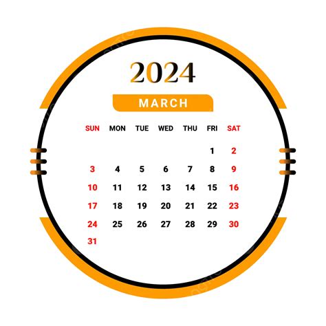 Kalender Bulan Maret Berwarna Kuning Dan Hitam Vektor Kalender