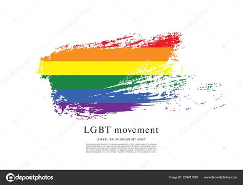 Rainbow Flag Lgbt Movement Vector Illustration Brush Stroke Background