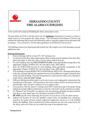 Fillable Online Co Hernando Fl Fire Alarm Permit Hernando County Co