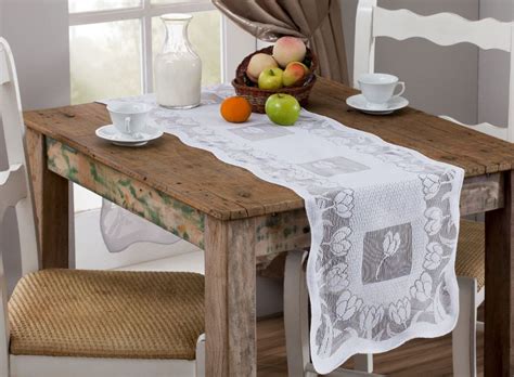 Caminho De Mesa 0 40m X 1 50m Renda Tulipa Ofertas