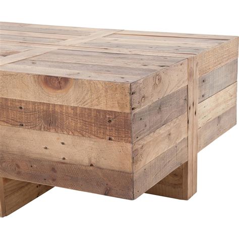 Wyatt Rustic Lodge Chunky Reclaimed Wood Rectangle Coffee Table