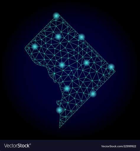 Polygonal Network Mesh Map Of District Columbia Vector Image