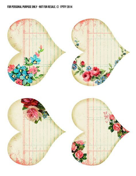 6 Best Images Of Printables Vintage Paper Hearts Vintage Paper