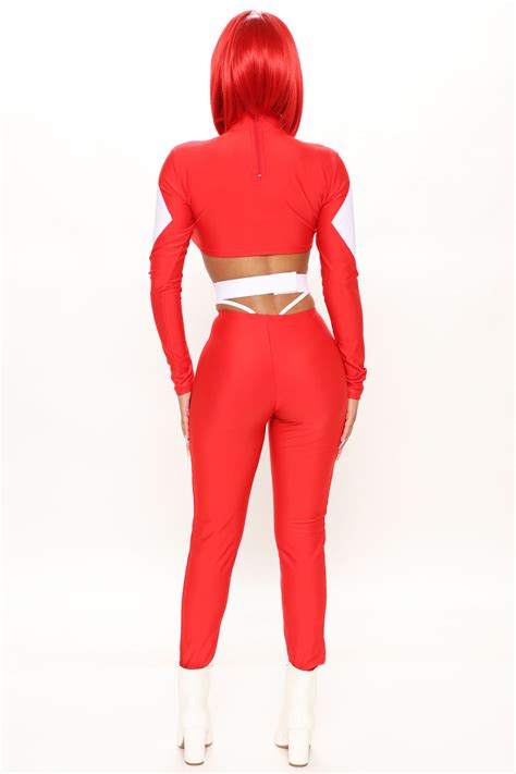 Power Sexy Superhero 4 Piece Costume Set Red Combo Fashion Nova