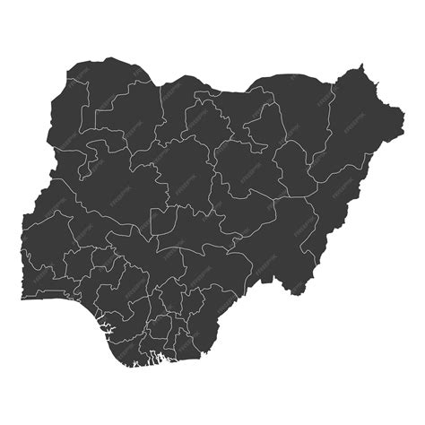 Premium Vector Highquality Nigeria Map Silhouette With State Boundaries