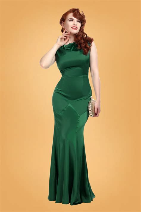 S Ingrid Fishtail Maxi Dress In Emerald Green