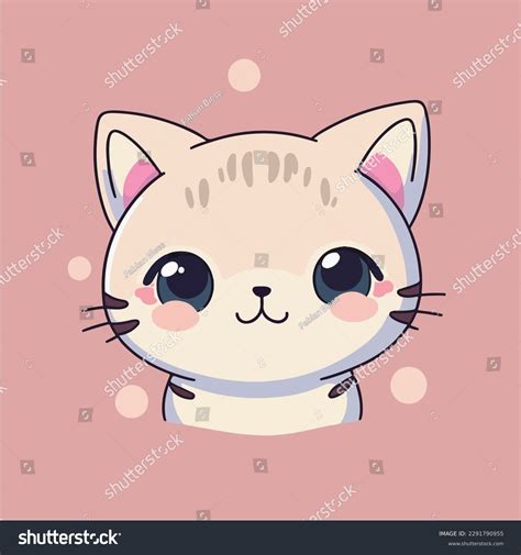 Cute Cat Face Cartoon Vector Icon Stock Vector (Royalty Free ...