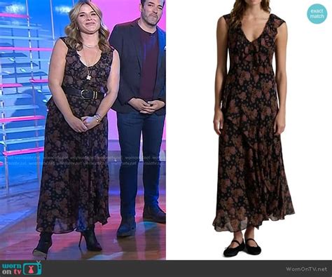 Wornontv Jennas Black Floral Ruffle Maxi Dress On Today Jenna Bush