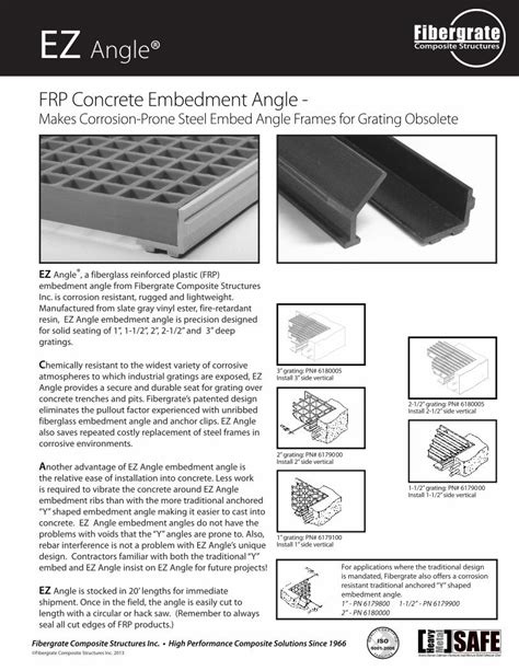 PDF FRP Concrete Embedment Angle Fibergrate Angle FRP Concrete