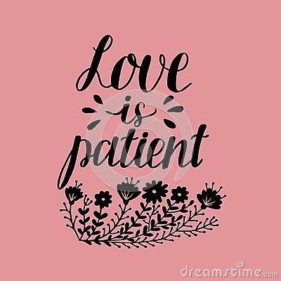 Hand Lettering With Bible Verse Love Is Patient On Pink Background